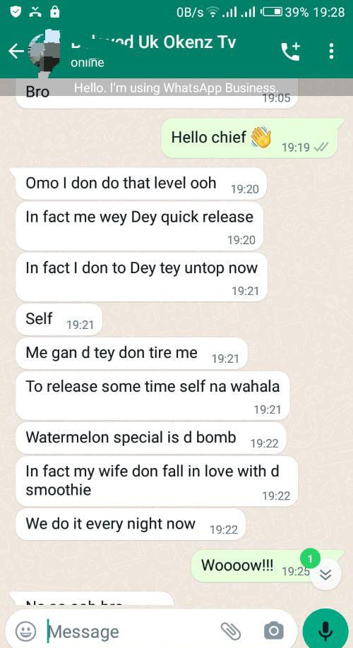 Customer message