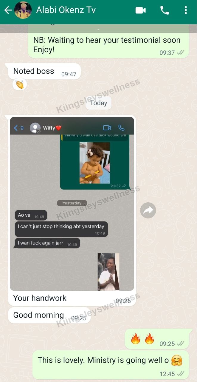 Customer message supplied by Kiingsley