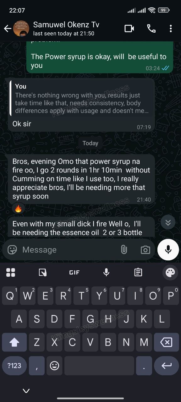 Customer message about stamina